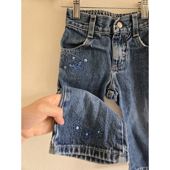 Toddler Vintage Y2K Riders Denim Floral Embroidered Jeans - Picture 3 of 5